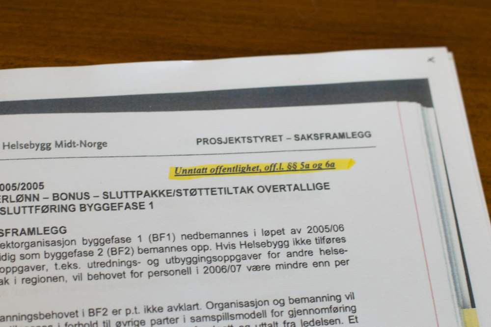 Styrepapirene om bonusordninger ble unntatt offentligheten. I ettertid har Helse Midt gitt Sunnmørsposten medhold i at dette er offentlig informasjon. Styrepapirene om bonusordninger ble unntatt offentligheten. I ettertid har Helse Midt gitt Sunnmørsposten medhold i at dette er offentlig informasjon.